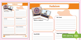 Judaism Fact File Template (teacher made) - Twinkl