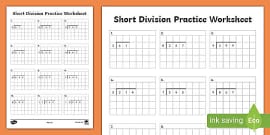 Differentiated Short Division Ks2 Worksheets