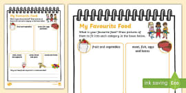 Favourite Foods Worksheet / Worksheet (teacher made)