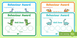 Free Printable Dinosaur Reward Chart