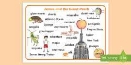 FREE Word Mat to Support Teaching on James and the Giant Peach