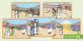 Abraham and Sarah Bible Story Sequencing Cards - Twinkl