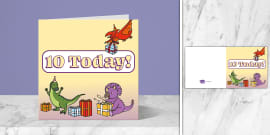 Dinosaur Birthday Cards Age One to Ten | Twinkl Party