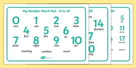 Numbers in Words - Number Word Mat - Primary Resources