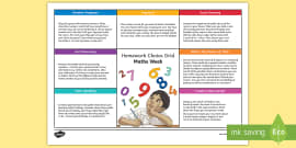 Weekly homework grid image