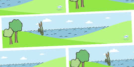 Five Little Ducks Nursery Rhyme Picture Flashcards - Twinkl