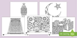 Eid Al-Adha Colouring Pages - Mindfulness Colouring - Twinkl