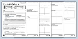 Numeric And Geometric Patterns Grade 7 Worksheets - Twinkl
