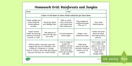 Outdoor learning homework grid image