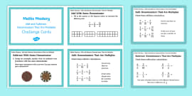 Adding/ Subtracting Fractions Challenge Cards