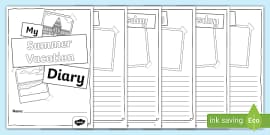 Diary Entry Template KS1 - English Resources - Twinkl