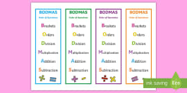 bodmas order of operations worksheets teacher made