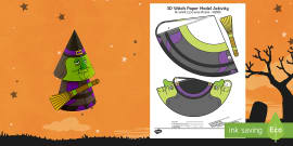 Halloween 3d Witch Activity 