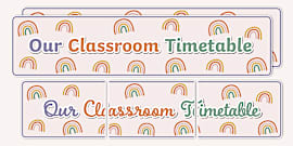 Muted Rainbow Themed Our Classroom Rules Display Banner