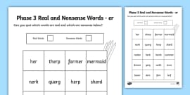 Er Sounds Differentiated Worksheets Phonics Resources