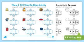 Phase 2 CVC Word Building Activity (teacher made) - Twinkl
