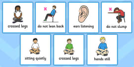 👉 Good Sitting Behaviour Cards - KS1 Resource - Twinkl