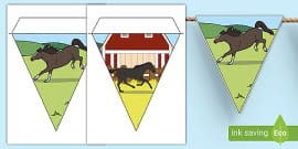 Horse Photo Bunting (teacher made) - Twinkl