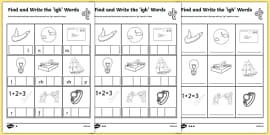 Alternative Spellings igh ie i-e y Table Worksheet - igh, ie, i-e, y, sound