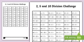 Year 2 Division Challenge Cards (teacher made)