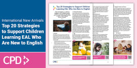 FREE! - 20 Strategies For Supporting Children Learning EAL | Twinkl