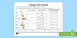 Combining Materials Matching Worksheet / Worksheet