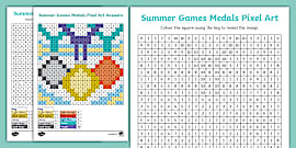 Crayons Pixel Art Template (Teacher-Made) - Twinkl