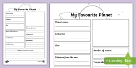 Planets Fact File Template (teacher made) - Twinkl