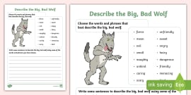 Wolf Adjectives Word Mat (teacher made) - Twinkl