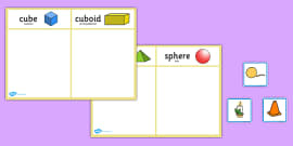 3D Shape Sorting Activity Romanian Translation - Twinkl