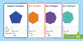 👉 Properties and Symmetry of 2D Shapes Cards - Twinkl