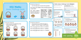 Easter Maths Challenge Ks2 Challenge Cards Teacher Made