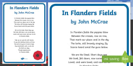 In Flanders Fields John Mccrae Remembrance Day Wall Art 