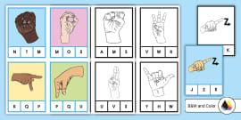 ASL Numbers 1-10 Matching Clip Cards (teacher made) - Twinkl