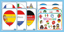 Mixed Language Hello Speech Bubble Posters (teacher made)