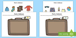 Download Empty Suitcase Worksheet Teaching Resources