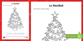 Spanish Merry Christmas Colour By Number Worksheet - Twinkl