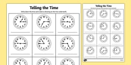 oclock and half past times worksheet worksheet