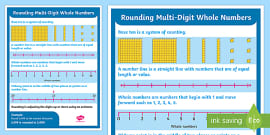 Rounding up + down — whole numbers style A little bit of task card