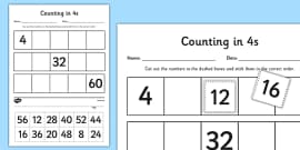Counting in 4s on Compasses Display Poster (teacher made)