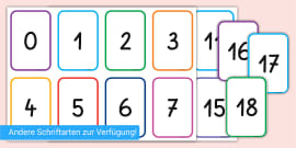 Zahlenschablonen 1 bis 10 | Zahlenkarten | Unterrichtsmaterialien
