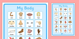 KS1 ‘My Body’ Word Mat - Human Body Parts List of Vocabulary