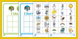 Likes and Dislikes Word Cards (Hecho por educadores)