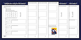 Using the Grid or Box Method of Multiplication PDF - Year 3