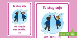 Stay Safe in Your Bubble Display Banner (teacher made)