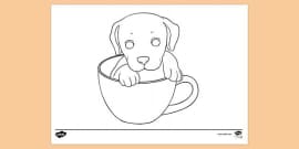 FREE! - Cute Puppy Colouring Page – Colouring Activity for Kids