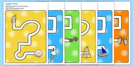 Summer Pencil Control Sheets (teacher made) - Twinkl