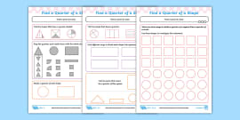 👉 Shading a Quarter Activity Sheet (teacher made)