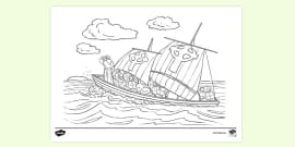 FREE! - Steamboat Colouring Sheet - Teaching Resources - Twinkl