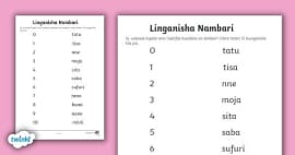 Speak Swahili Worksheet / Worksheet (teacher made) - Twinkl